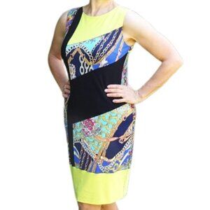 Joseph Ribkoff Color Block Print Sleeveless Shift Dress - LNC